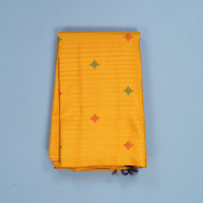 Hayagrivas Handloom Mustard Yellow Kanjivaram Silk Saree KBF390F1-1