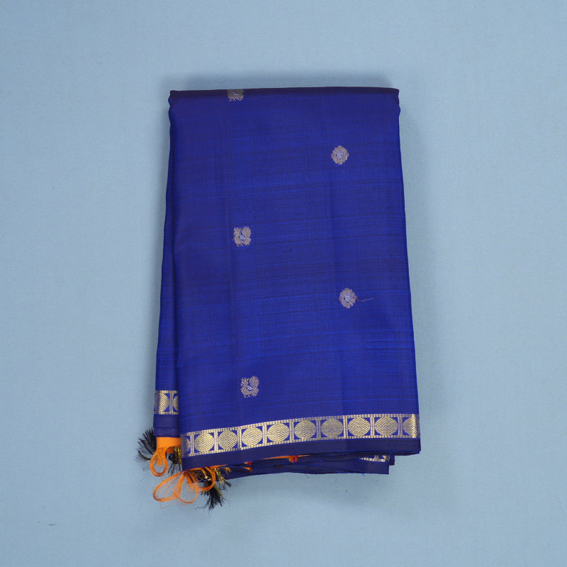 Hayagrivas Handloom MS Blue Kanjivaram Silk Saree KBF390F3-1