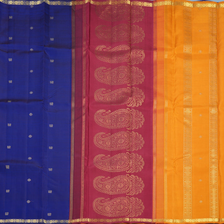 Hayagrivas Handloom MS Blue Kanjivaram Silk Saree KBF390F3-1
