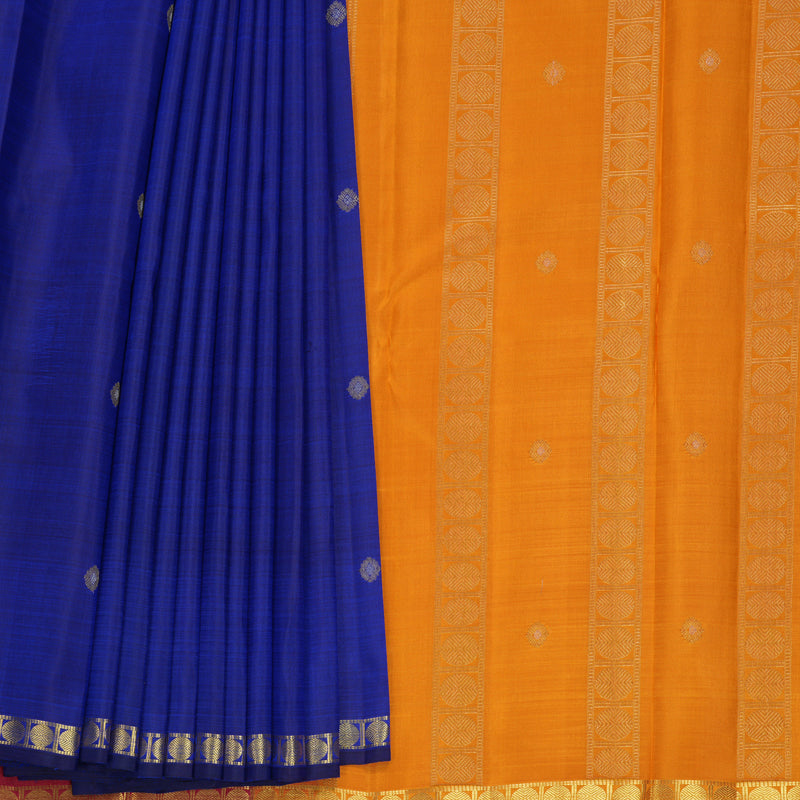 Hayagrivas Handloom MS Blue Kanjivaram Silk Saree KBF390F3-1