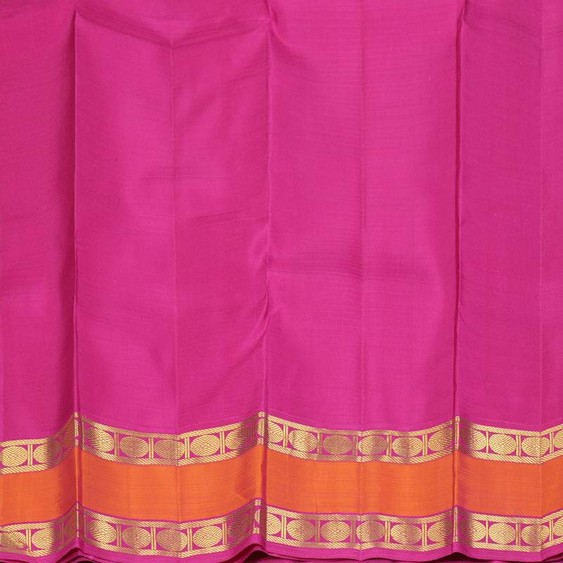 Hayagrivas Handloom Baby Pink Kanjivaram Silk Saree with Orange Border KBF390F7-1