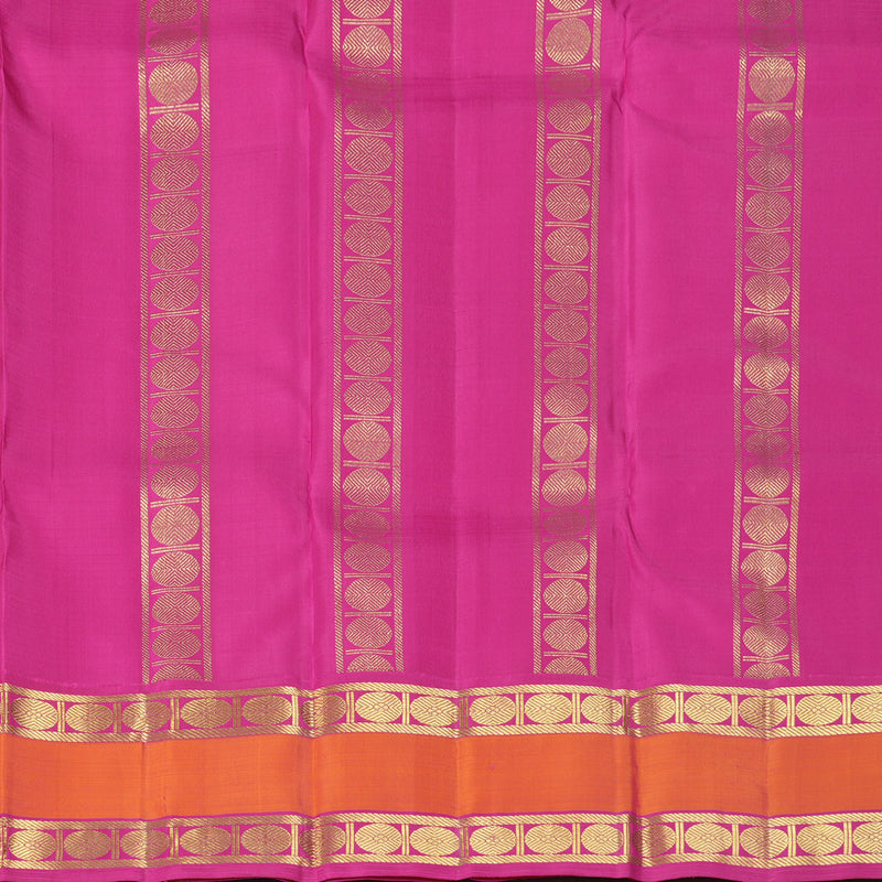 Hayagrivas Handloom Baby Pink Kanjivaram Silk Saree with Orange Border KBF390F7-1