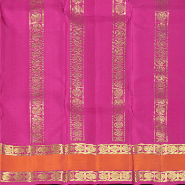 Hayagrivas Handloom Baby Pink Kanjivaram Silk Saree with Orange Border KBF390F7-1