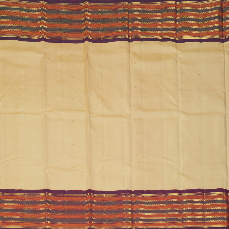 Hayagrivas Handloom Sandal Kanjivaram Silk Saree with Wine Maroon Border KBF390F8-1