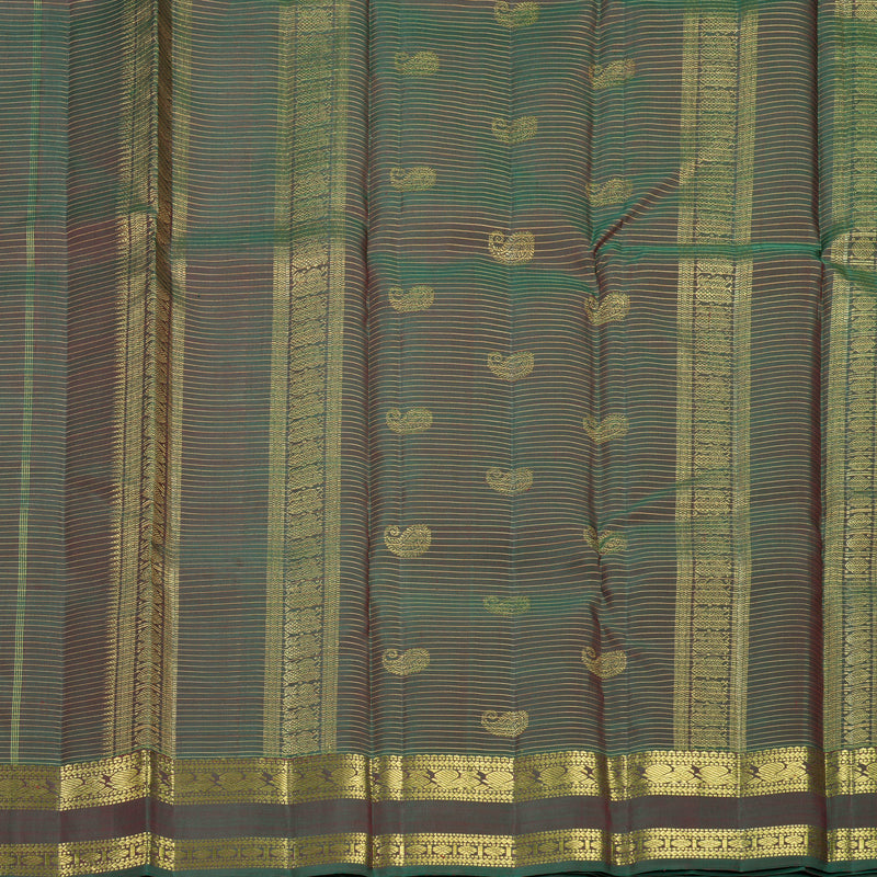 Hayagrivas Handloom Manthalir Green Kanjivaram Silk Saree KBF390F9-1