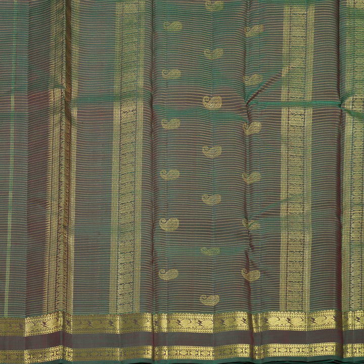 Hayagrivas Handloom Manthalir Green Kanjivaram Silk Saree KBF390F9-1