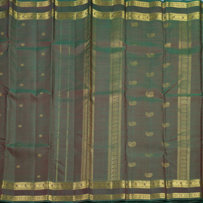 Hayagrivas Handloom Manthalir Green Kanjivaram Silk Saree KBF390F9-1