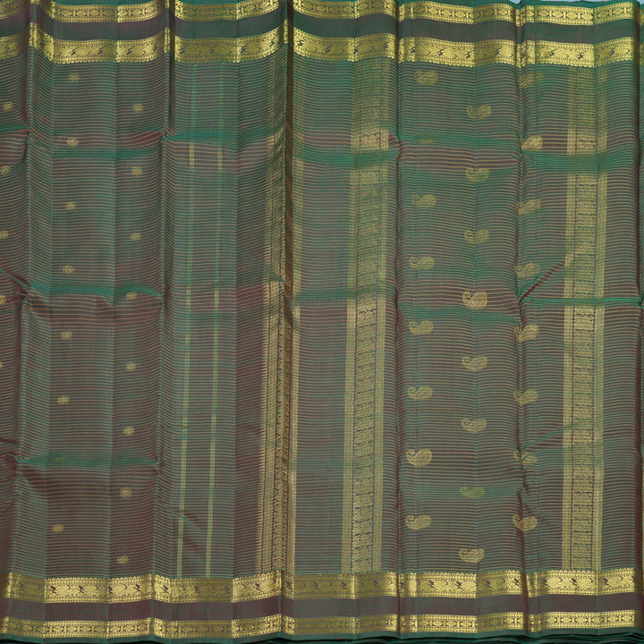 Hayagrivas Handloom Manthalir Green Kanjivaram Silk Saree KBF390F9-1