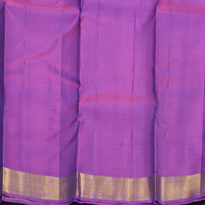 Hayagrivas Handloom Ananda Blue Kanjivaram Silk Saree with Purple Border KBF392F4-3
