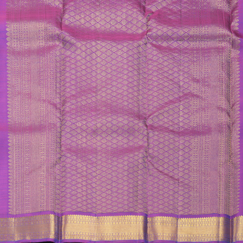 Hayagrivas Handloom Ananda Blue Kanjivaram Silk Saree with Purple Border KBF392F4-3