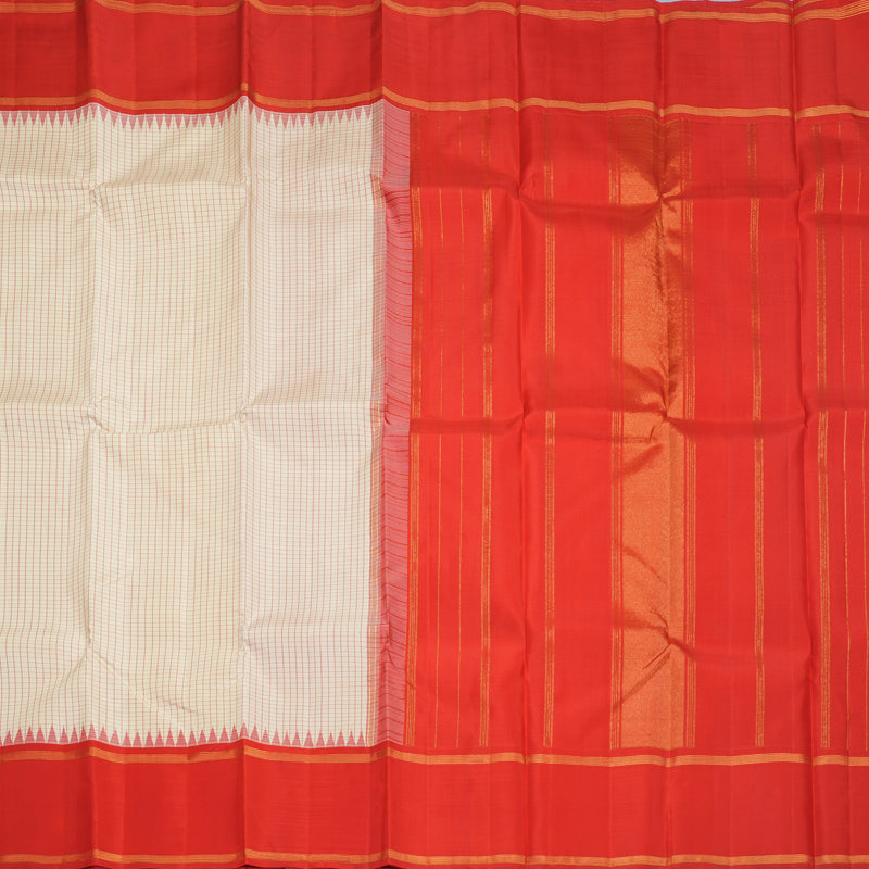 Hayagrivas Handloom Sandal Kanjivaram Silk Saree with Red Border KBF393F2-2