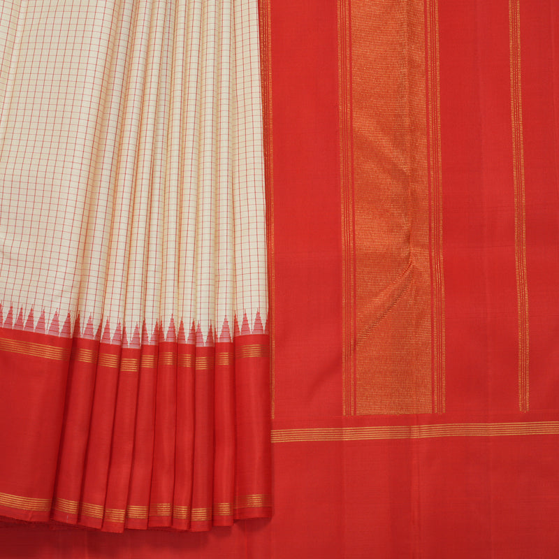 Hayagrivas Handloom Sandal Kanjivaram Silk Saree with Red Border KBF393F2-2