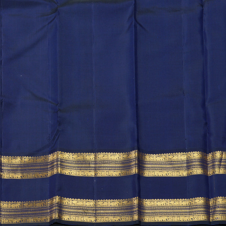 Hayagrivas Handloom Pista Green Kanjivaram Silk Saree with Dark Blue Border KBF393F7-1