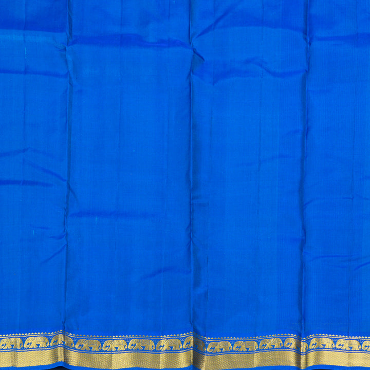 Hayagrivas Handloom Sky Blue Kanjivaram Silk Saree with Blue Border KBF395F1-18