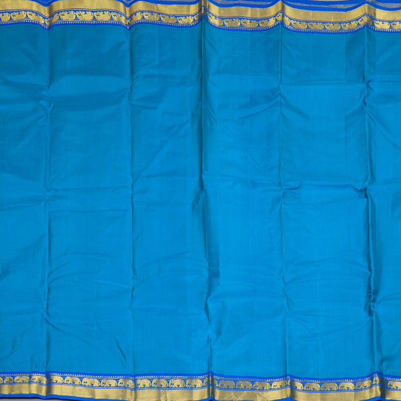 Hayagrivas Handloom Sky Blue Kanjivaram Silk Saree with Blue Border KBF395F1-18