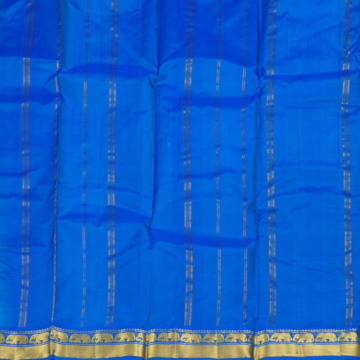 Hayagrivas Handloom Sky Blue Kanjivaram Silk Saree with Blue Border KBF395F1-18
