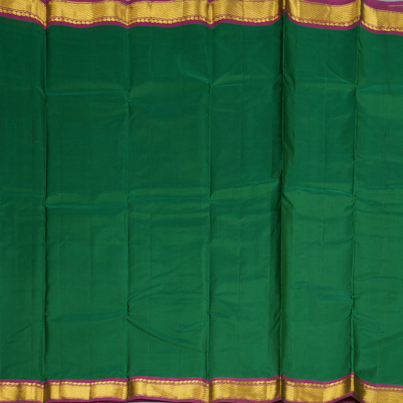 Hayagrivas Handloom Green Kanjivaram Silk Saree with Purple Border KBF395F1-25