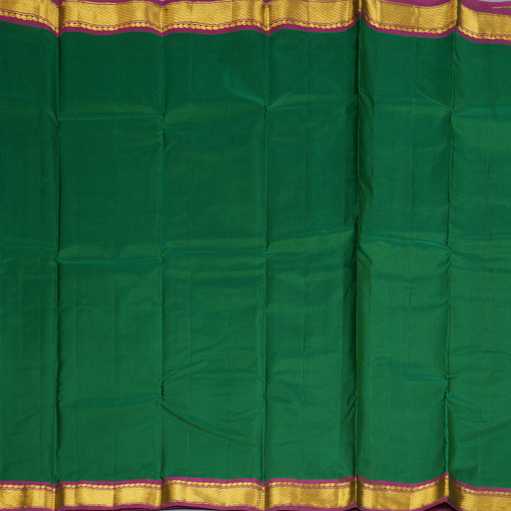 Hayagrivas Handloom Green Kanjivaram Silk Saree with Purple Border KBF395F1-25