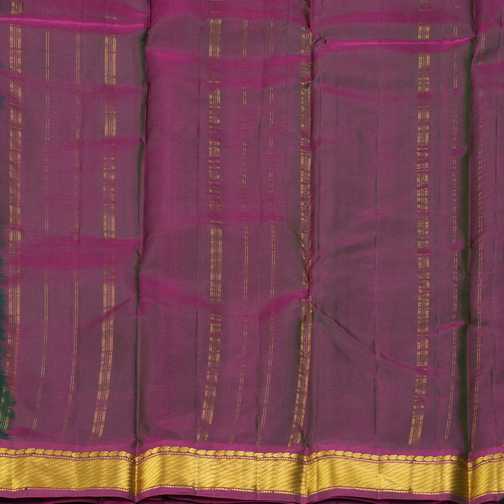 Hayagrivas Handloom Green Kanjivaram Silk Saree with Purple Border KBF395F1-25