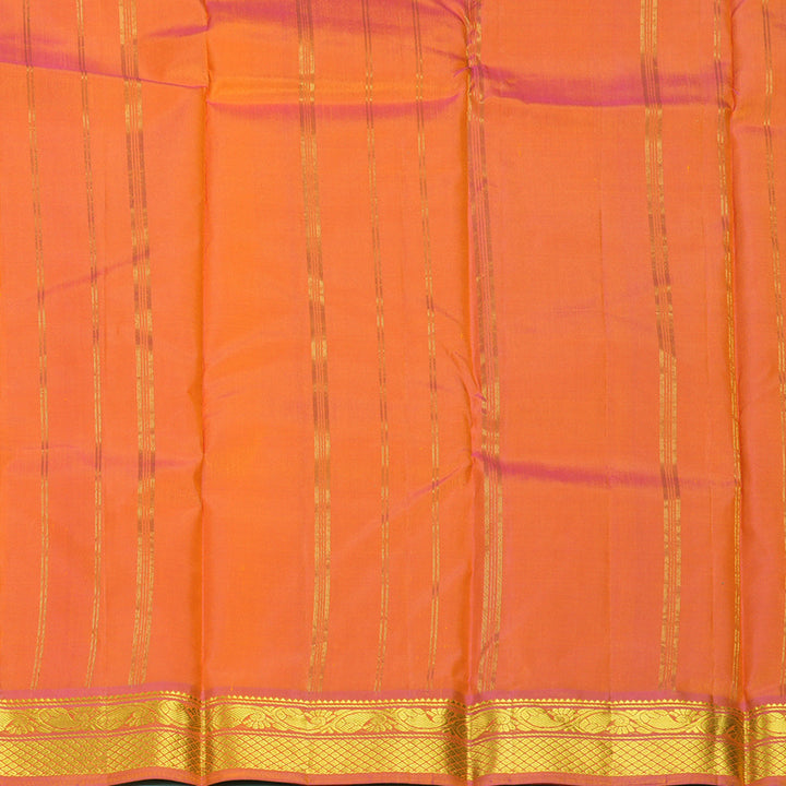 Hayagrivas Handloom Orange Kanjivaram Silk Saree with Pink Border KBF395F1-46