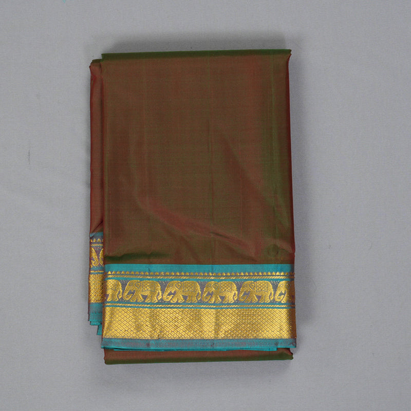 Hayagrivas Handloom Manthalir Kanjivaram Silk Saree with Dual Toned Blue Border KBF395F1-50