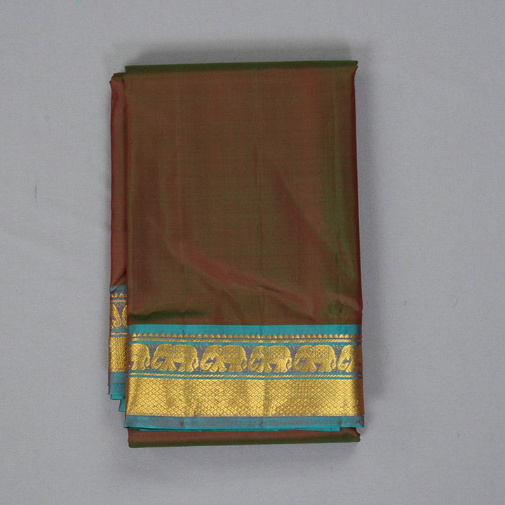 Hayagrivas Handloom Manthalir Kanjivaram Silk Saree with Dual Toned Blue Border KBF395F1-50