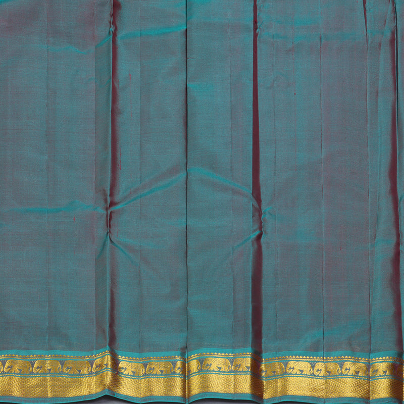 Hayagrivas Handloom Manthalir Kanjivaram Silk Saree with Dual Toned Blue Border KBF395F1-50