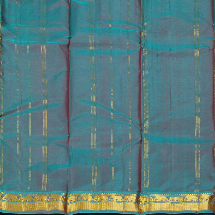 Hayagrivas Handloom Manthalir Kanjivaram Silk Saree with Dual Toned Blue Border KBF395F1-50
