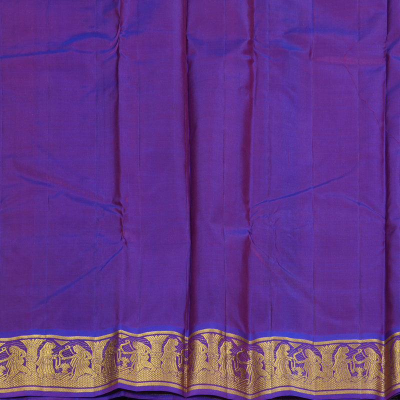 Hayagrivas Handloom Magenta Kanjivaram Silk Saree with Ganga Jamuna Border KBF395F5-1