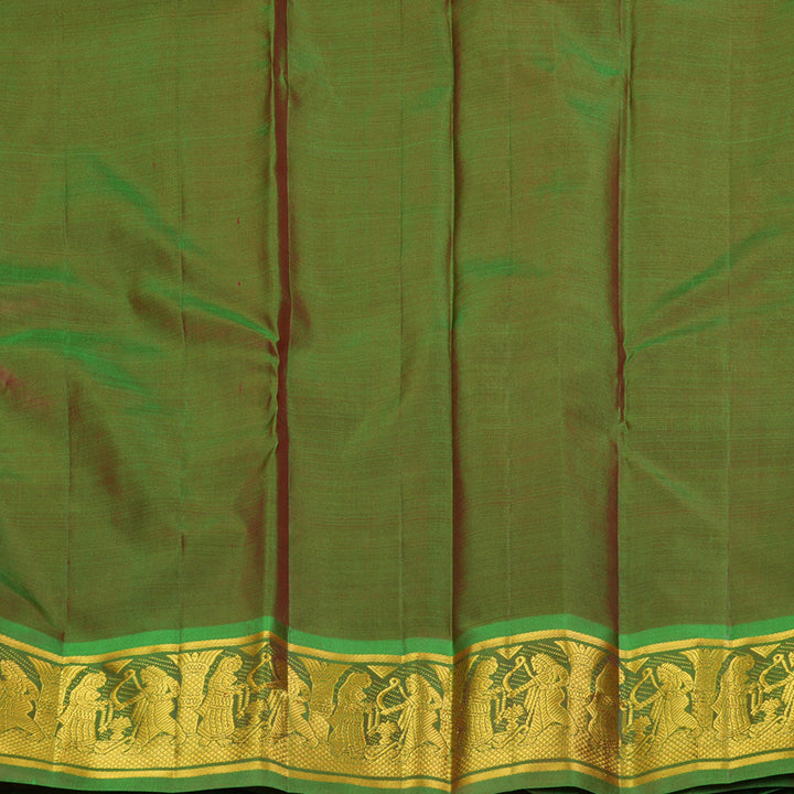 Hayagrivas Handloom Red Kanjivaram Silk Saree with Ganga Jamuna Border KBF395F5-6