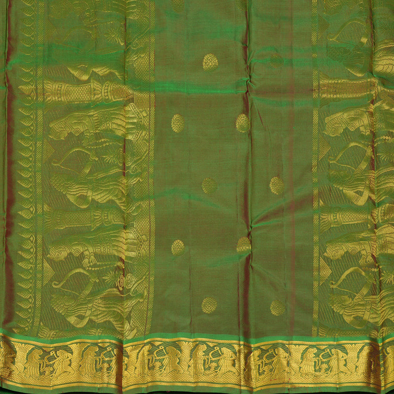 Hayagrivas Handloom Red Kanjivaram Silk Saree with Ganga Jamuna Border KBF395F5-6