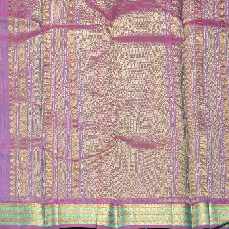 Hayagrivas Handloom Cream Kanjivaram Silk Saree with Blue-Purple Border KBF396F7-1