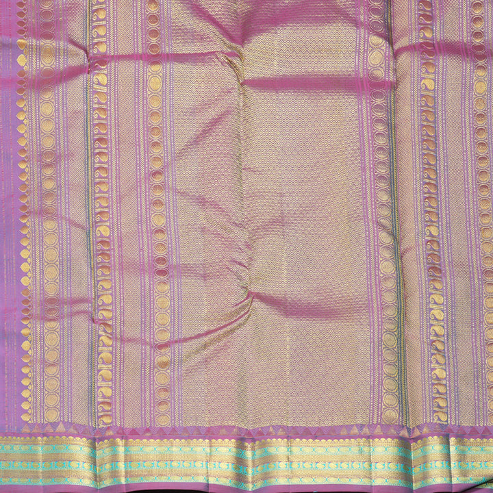Hayagrivas Handloom Cream Kanjivaram Silk Saree with Blue-Purple Border KBF396F7-1