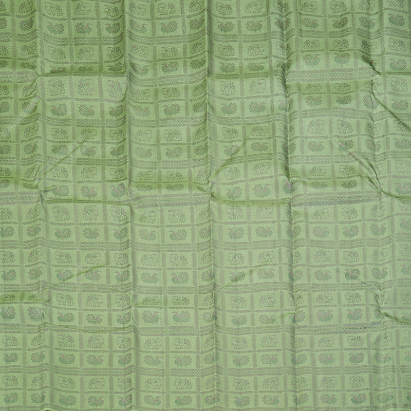Hayagrivas Handloom Pista Green Kanjivaram Silk Saree KBF397F2-1