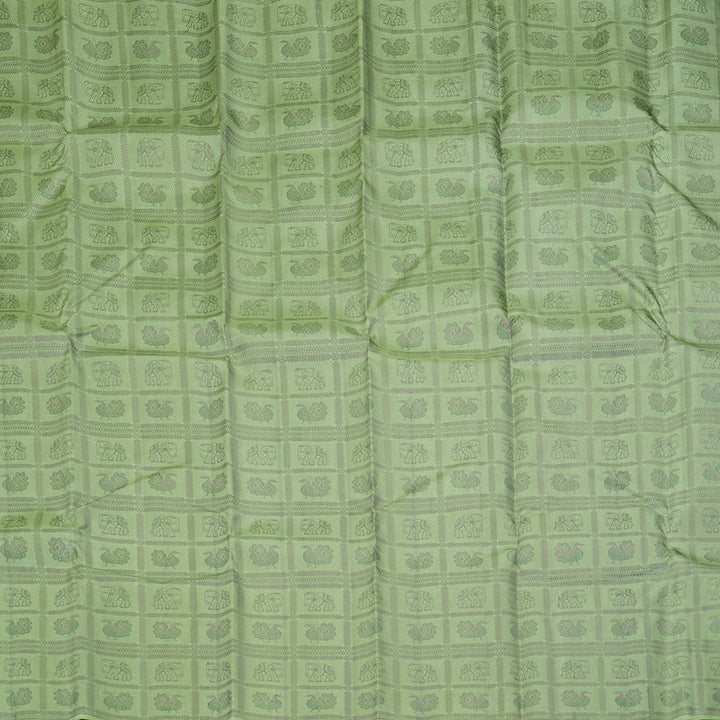 Hayagrivas Handloom Pista Green Kanjivaram Silk Saree KBF397F2-1