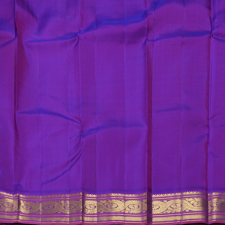 Hayagrivas Handloom Fluorescent Green Kanjivaram Silk Saree with Purple Border KBF398F1-1