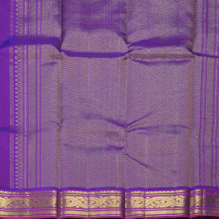 Hayagrivas Handloom Fluorescent Green Kanjivaram Silk Saree with Purple Border KBF398F1-1
