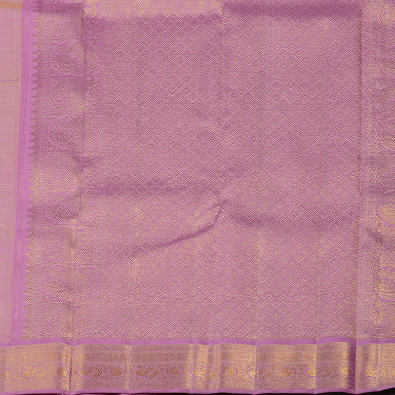 Hayagrivas Handloom Yellow Kanjivaram Silk Saree with Lotus Pink Border KBF39D2-2