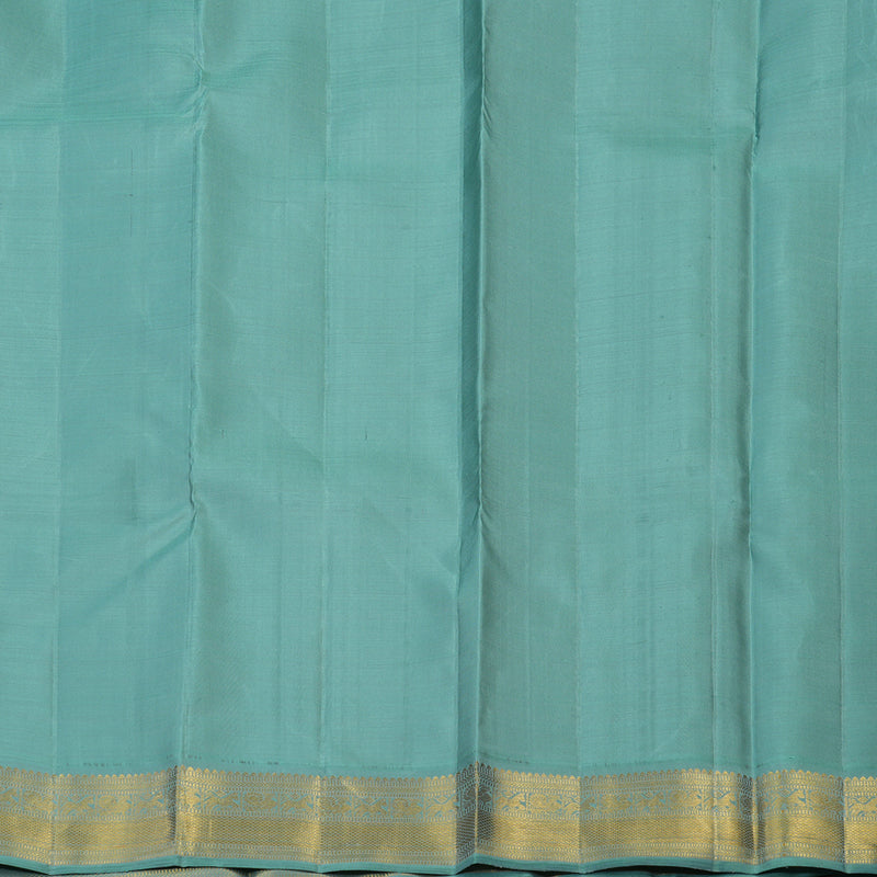 Hayagrivas Handloom Rosewood Pink Kanjivaram Silk Saree with Greenish-Grey Border KBF39D3-1