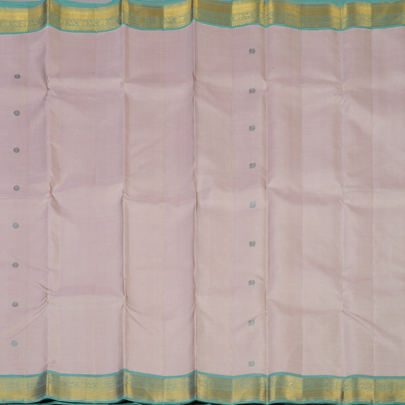 Hayagrivas Handloom Rosewood Pink Kanjivaram Silk Saree with Greenish-Grey Border KBF39D3-1