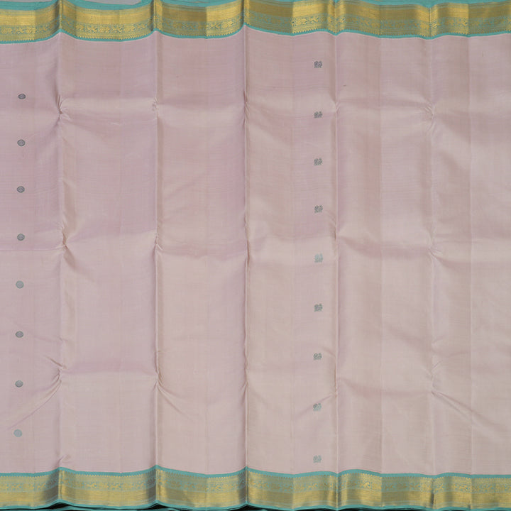 Hayagrivas Handloom Rosewood Pink Kanjivaram Silk Saree with Greenish-Grey Border KBF39D3-1