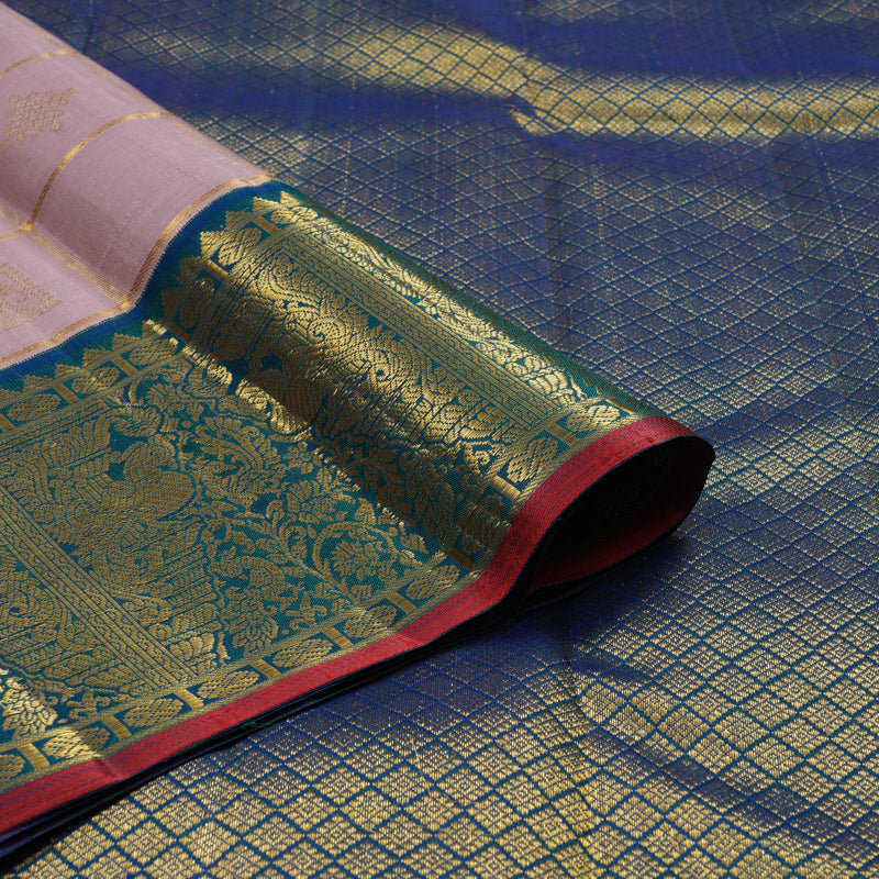 Hayagrivas Handloom Rosewood Pink Kanjivaram Silk Saree with Mayilkazhuthu Border KBF39D5-1