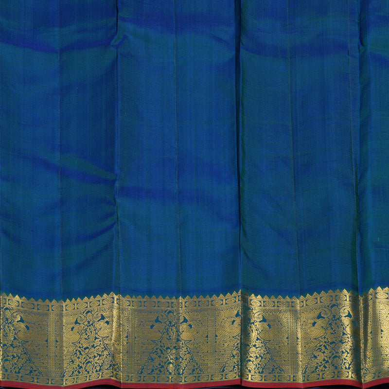 Hayagrivas Handloom Rosewood Pink Kanjivaram Silk Saree with Mayilkazhuthu Border KBF39D5-1