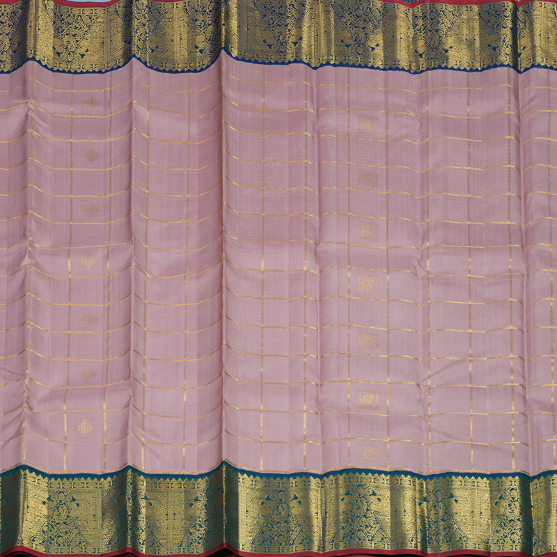 Hayagrivas Handloom Rosewood Pink Kanjivaram Silk Saree with Mayilkazhuthu Border KBF39D5-1