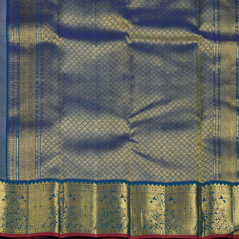 Hayagrivas Handloom Rosewood Pink Kanjivaram Silk Saree with Mayilkazhuthu Border KBF39D5-1