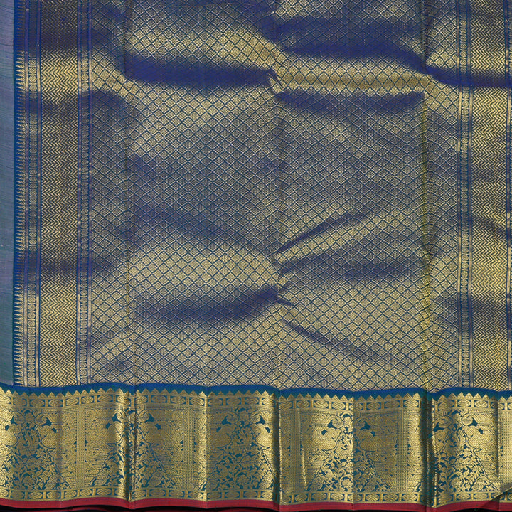 Hayagrivas Handloom Rosewood Pink Kanjivaram Silk Saree with Mayilkazhuthu Border KBF39D5-1