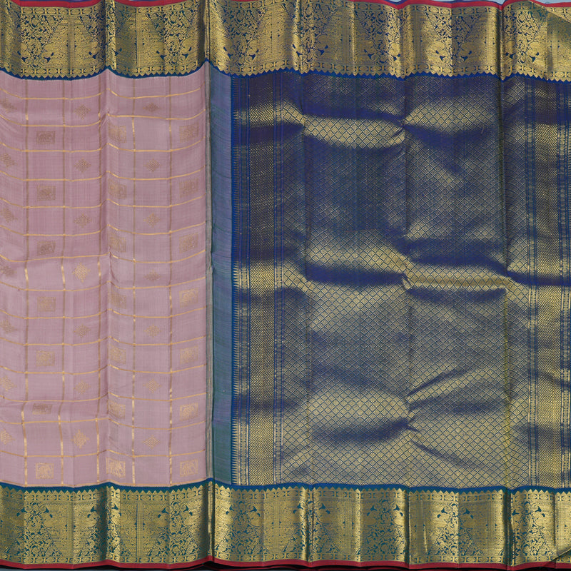 Hayagrivas Handloom Rosewood Pink Kanjivaram Silk Saree with Mayilkazhuthu Border KBF39D5-1