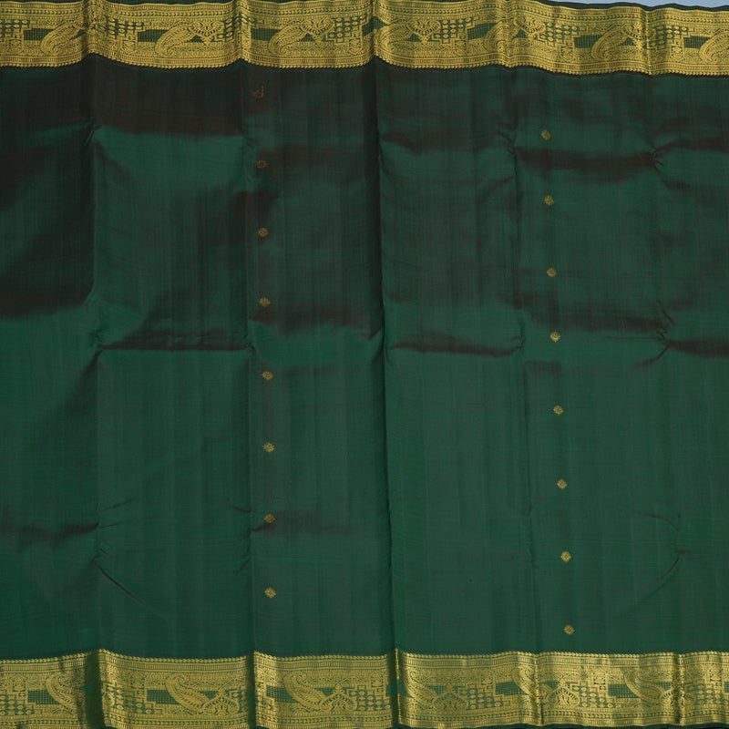 Hayagrivas Handloom Bottle Green Kanjivaram Silk Saree KBF39D7-1