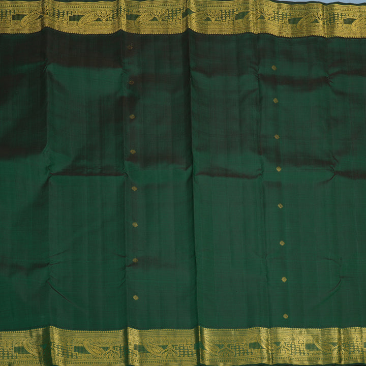Hayagrivas Handloom Bottle Green Kanjivaram Silk Saree KBF39D7-1