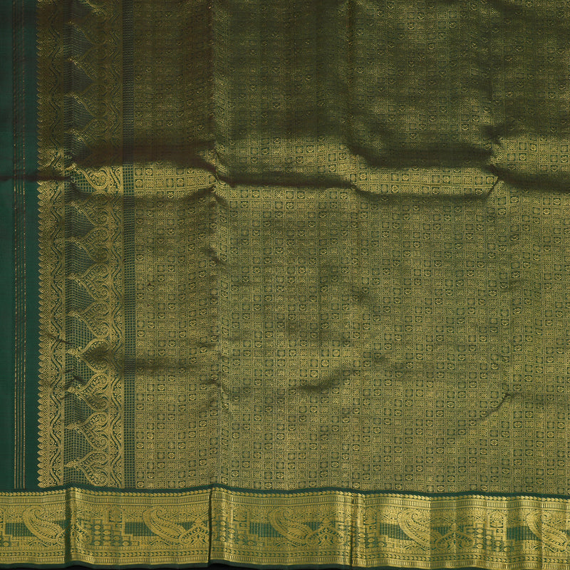 Hayagrivas Handloom Bottle Green Kanjivaram Silk Saree KBF39D7-1